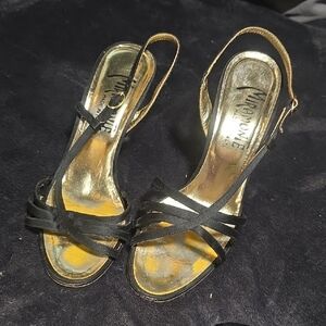 Marni Elegant Black and Gold Heels